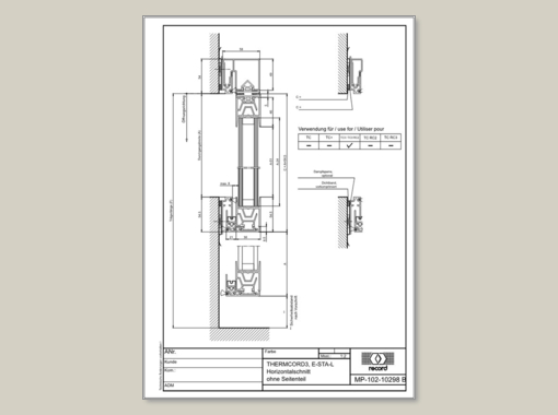 THERMCORD3, E-STA-L Horizontalschnitt ohne Seitenteil