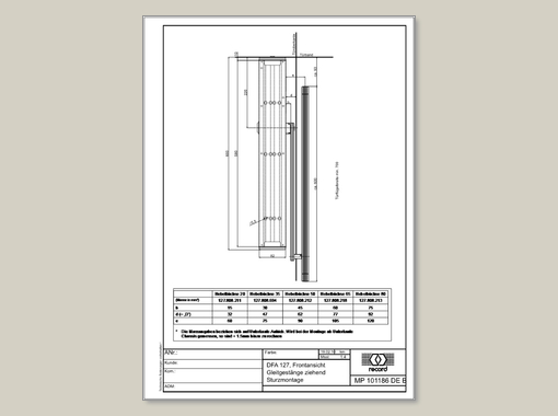 record DFA 127 85 mm Antriebshöhe