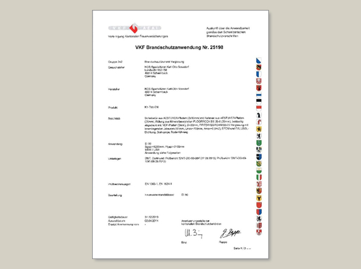 VKF Brandschutznachweis Nr. 25198
