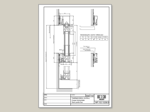 THERMCORD3, E-STA-L Coupe horizontale sans partie fixe