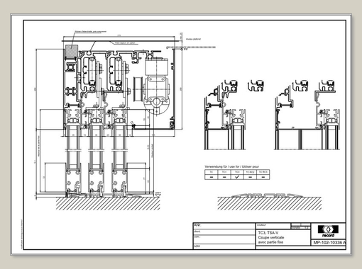 THERMCORD3, TSA-V, coupe verticale avec partie fixe